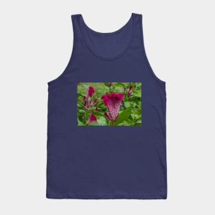 Pink-Purple Coxcomb Flower Tank Top